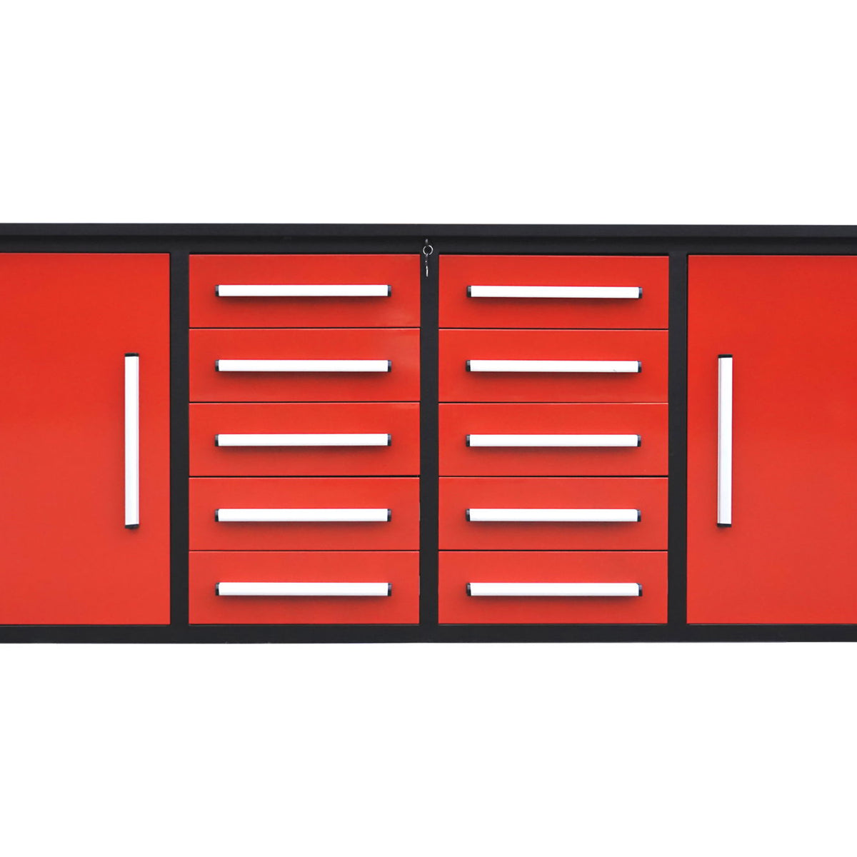Storage Cabinets With Workbench (With 10 Drawers And 2 Cabinets)