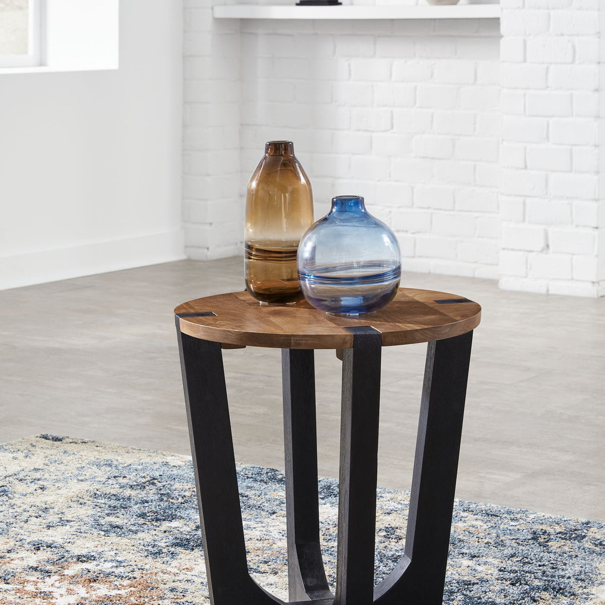 Hanneforth - Round End Table - Brown