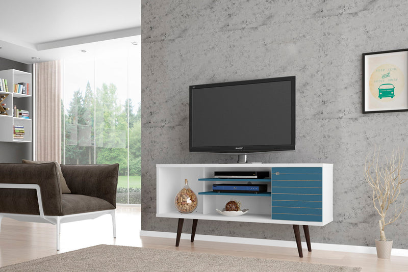 Manhattan Liberty - 53" TV Stand With White Frame