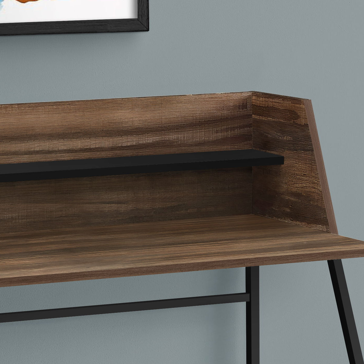 Computer Desk For Home Office, Laptop, Storage Shelves, Marble Look Contemporary & Modern