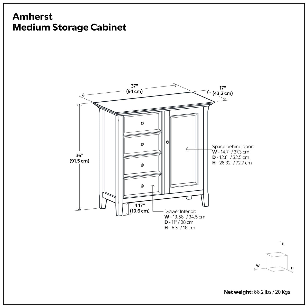 Amherst - Handcrafted Medium Storage Cabinet