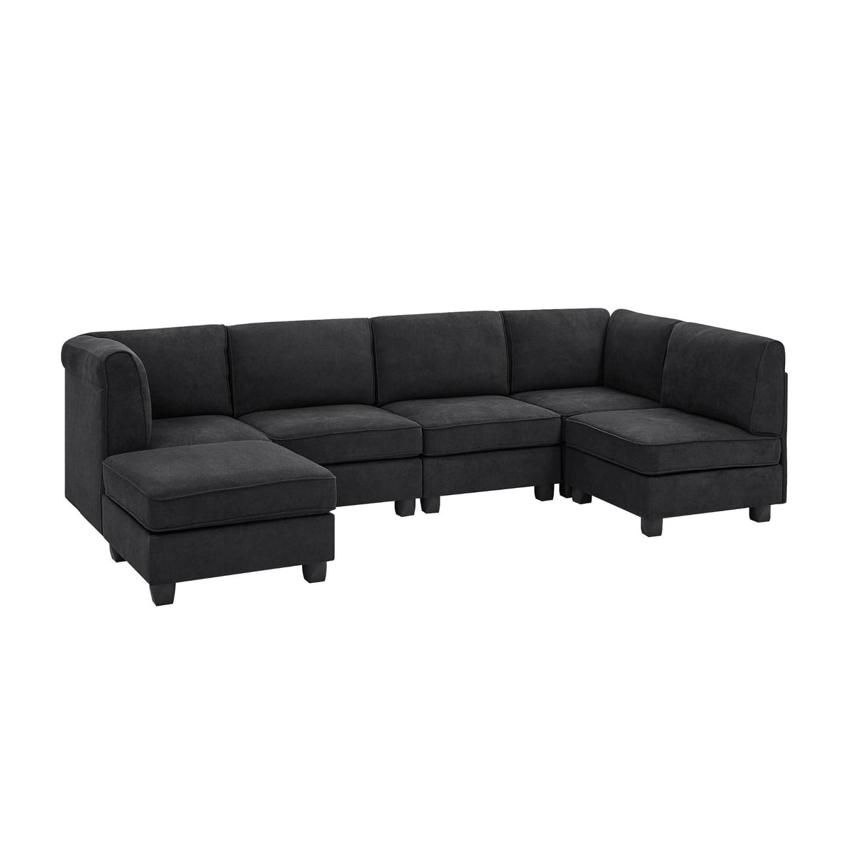 Upholstered Modular Sectional - Black