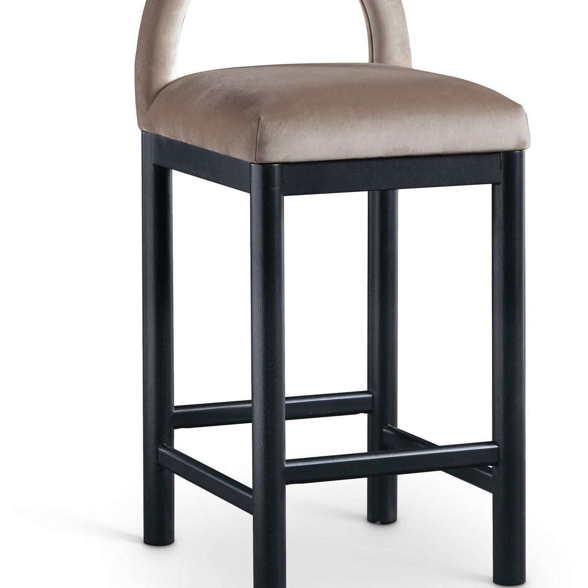 Conrad - Velvet Counter Stool With Black Legs