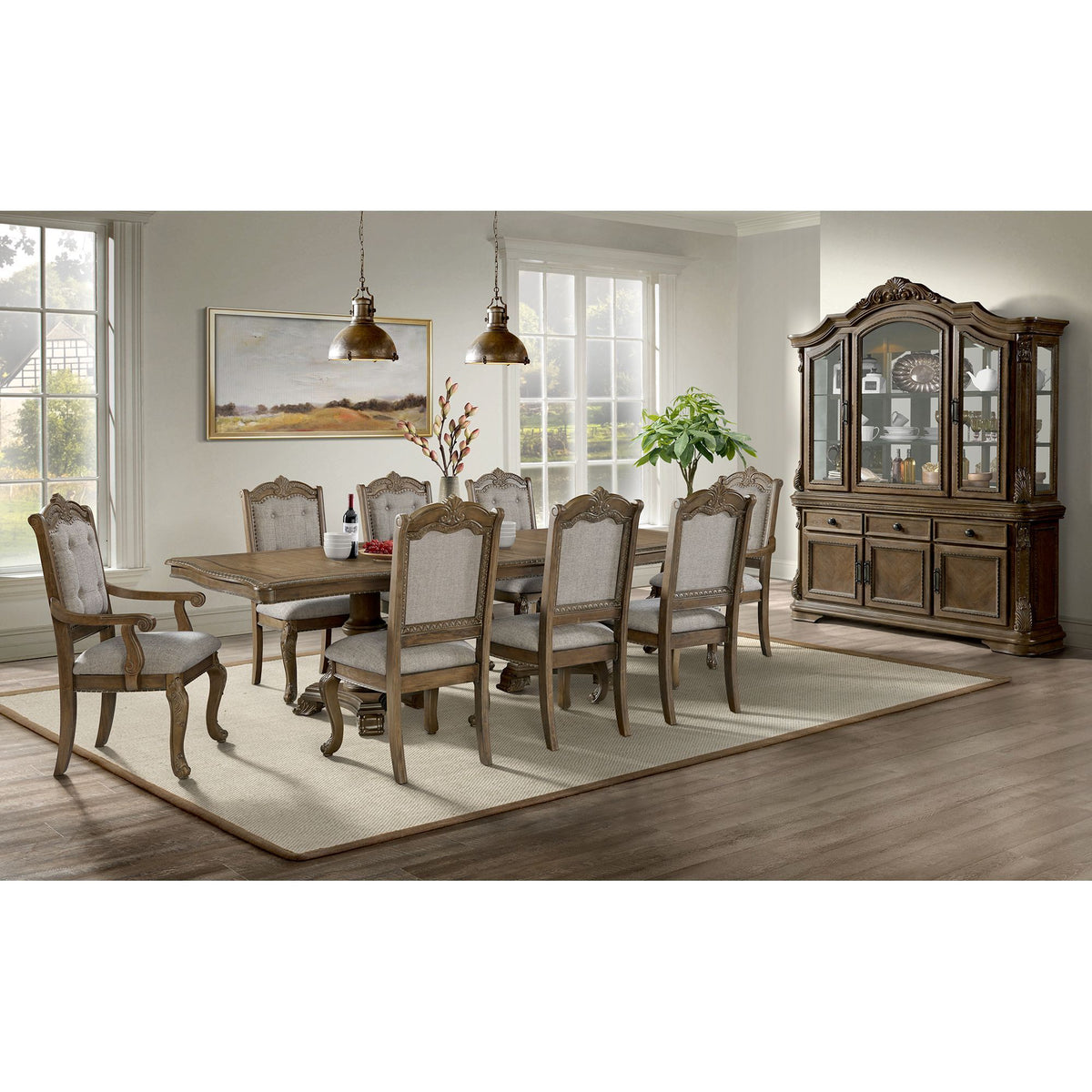 Madison Park - Server & Hutch With Led - Walnut