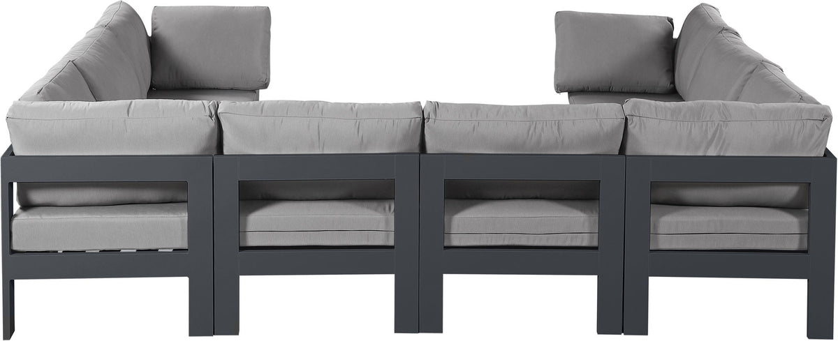Nizuc - Outdoor Patio 8 Piece Modular Sectional With Gray Frame