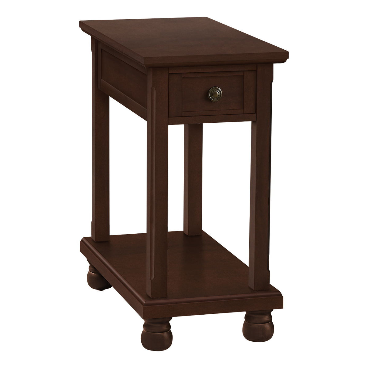 Accent End Table, Storage Drawer, Traditional - Espresso