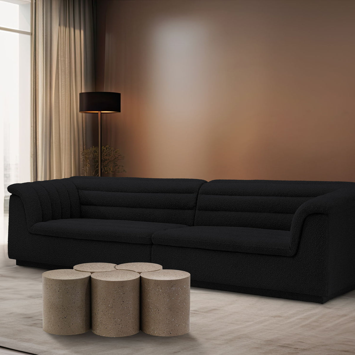Dimple - 5 Piece Modular Coffee Table - Terazzo Finish