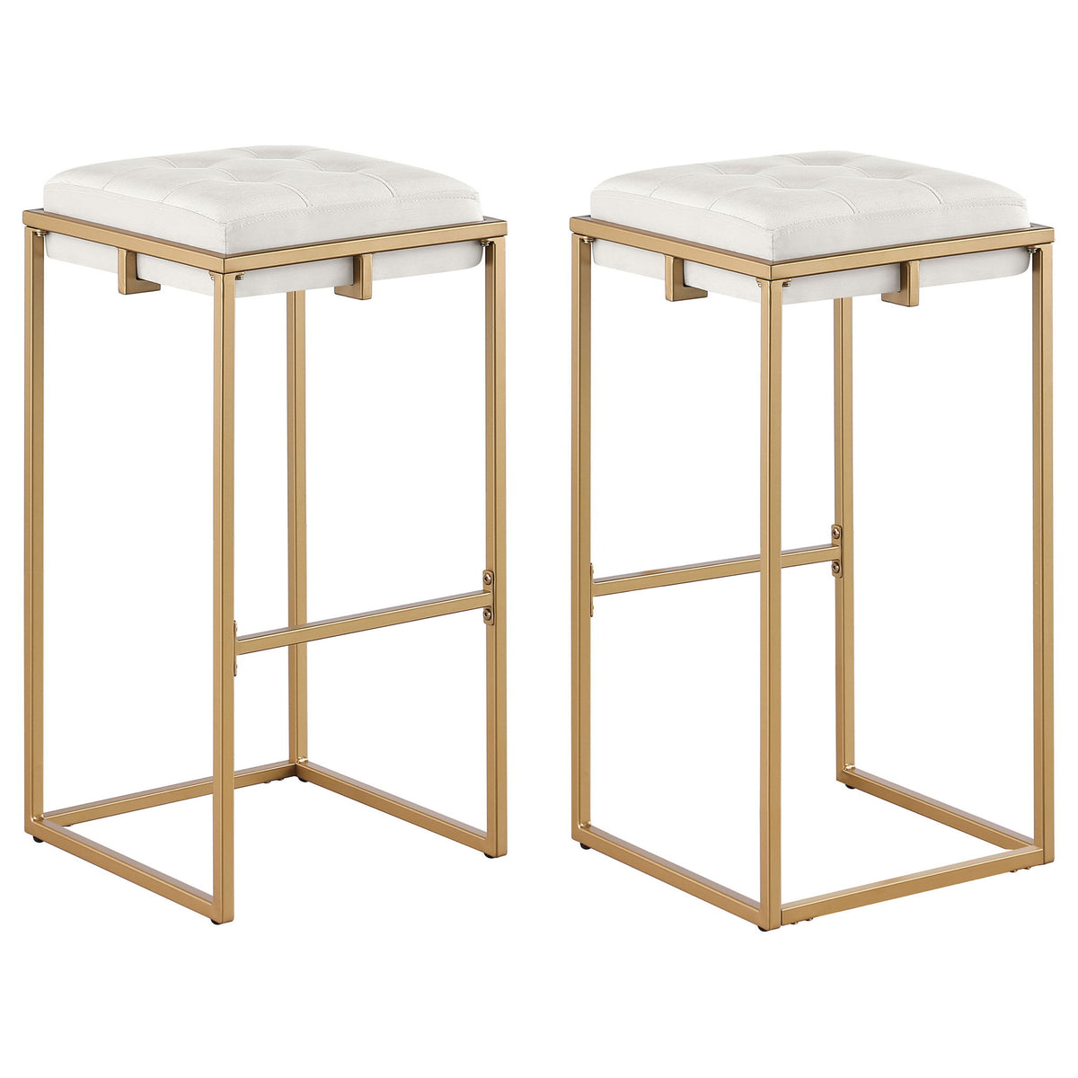 Soccoro - Square Tufted Cushion Stools (Set of 2) - Beige