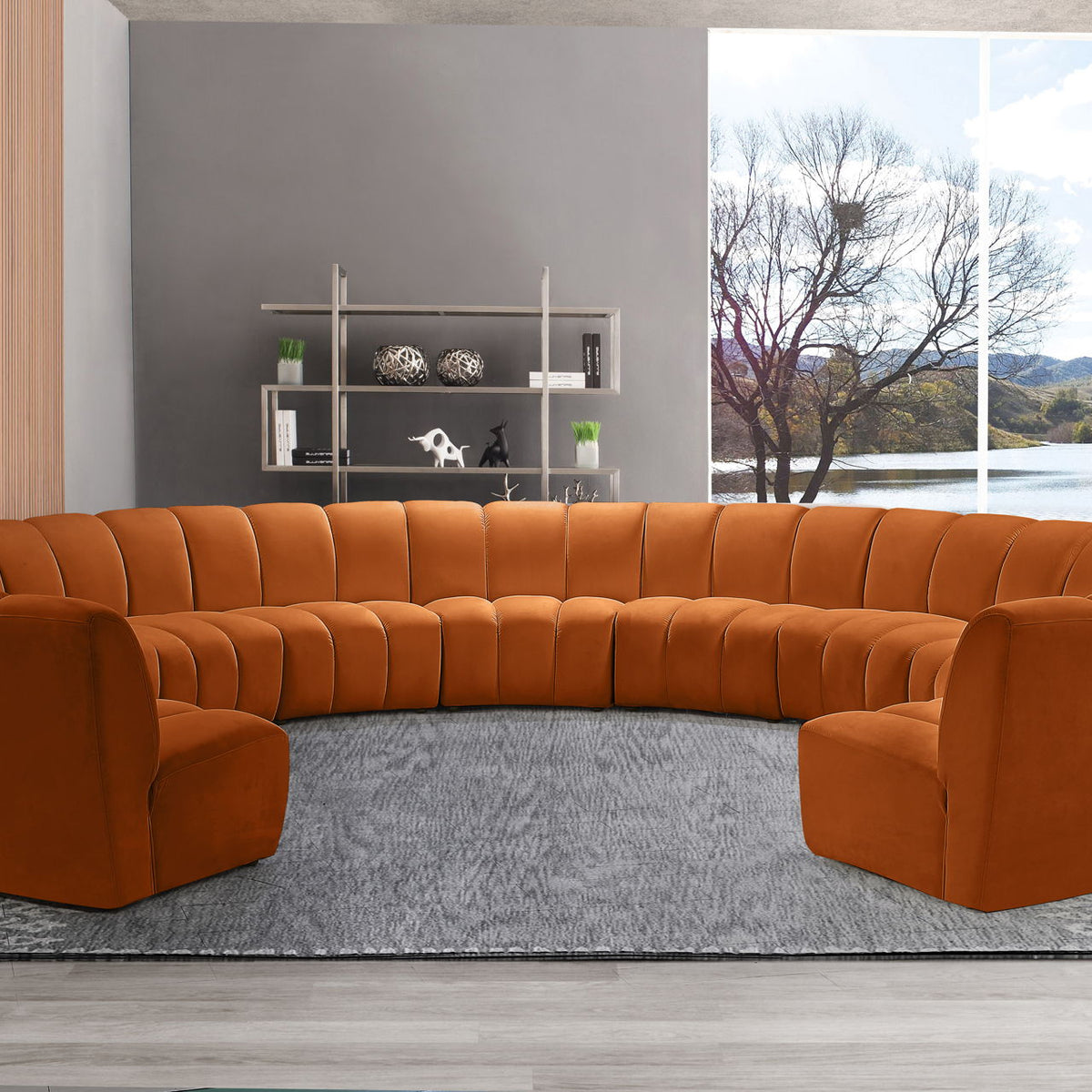 Infinity - 11 Piece Velvet Modular Sectional