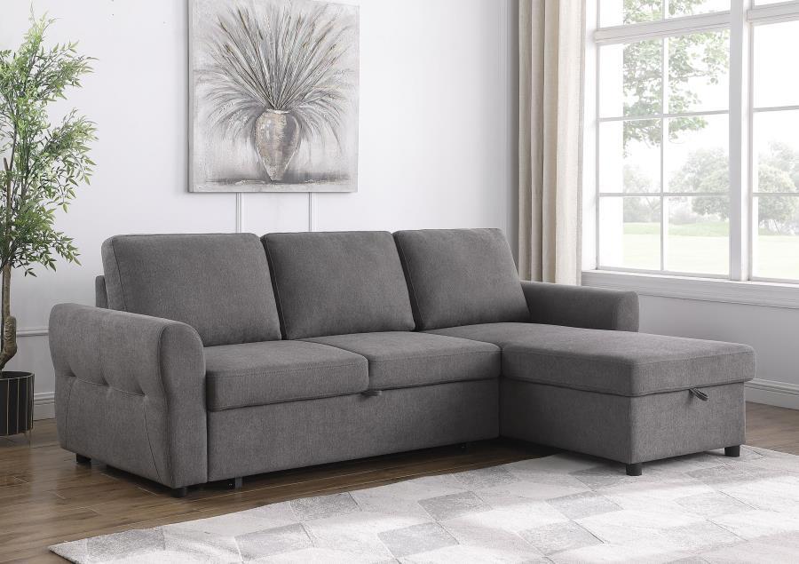 Samantha - Upholstered Storage Sleeper Sectional Sofa