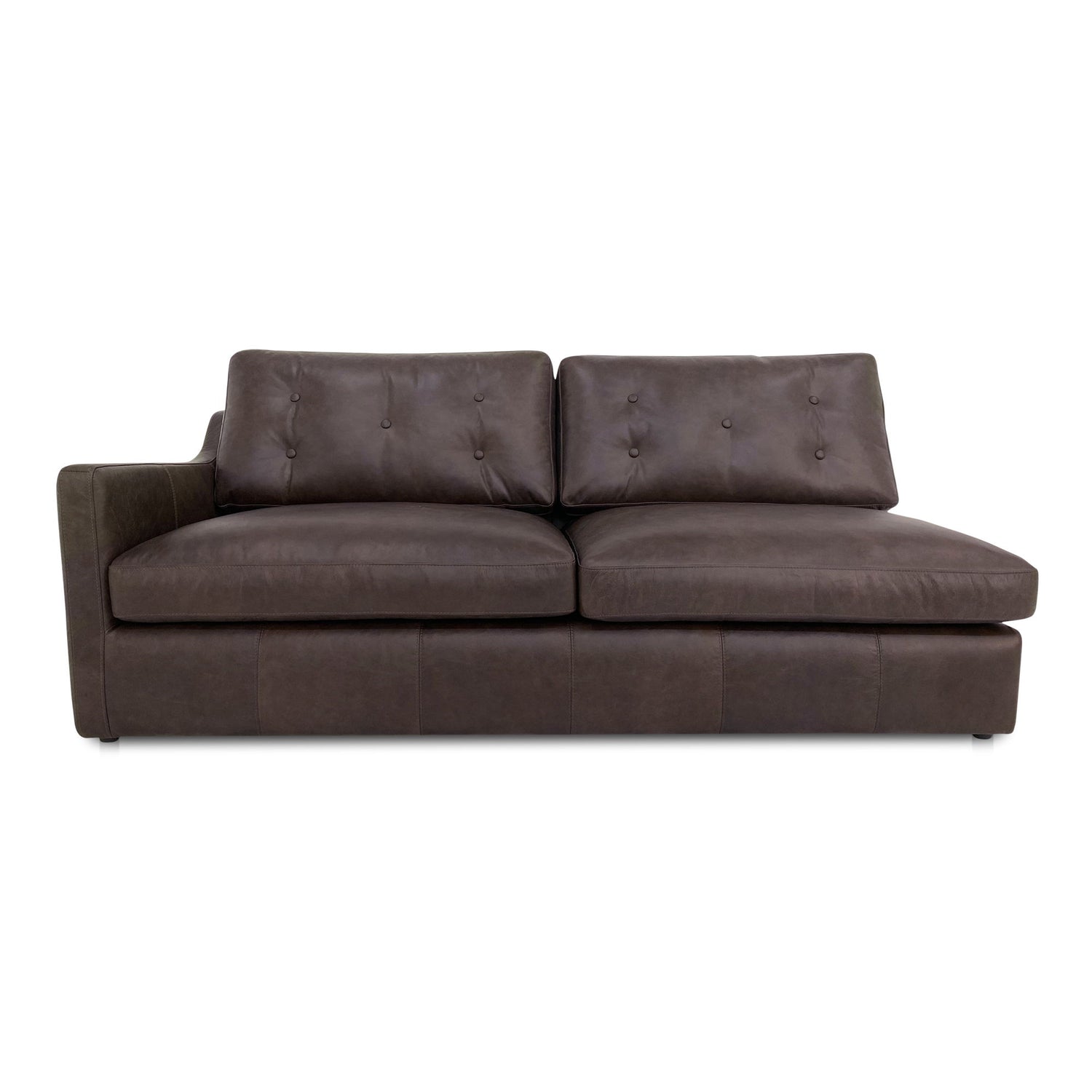 Thurlow - Leather Left Arm Facing Sofa - Espresso Brown