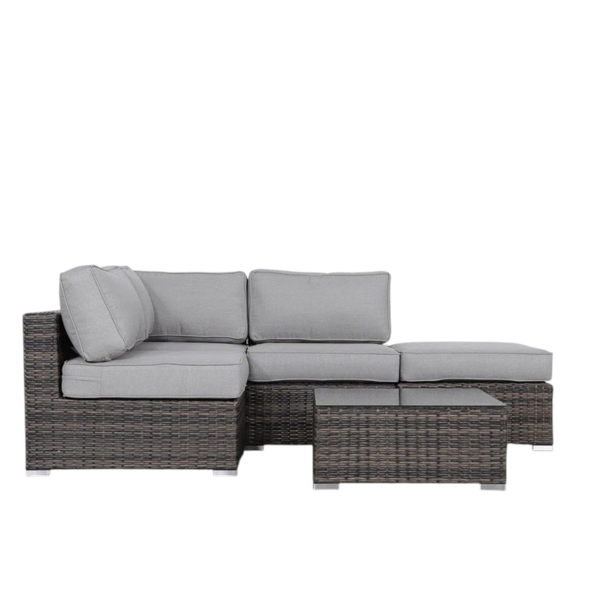 Seating Set With Cushions Handcrafted Wicker Design