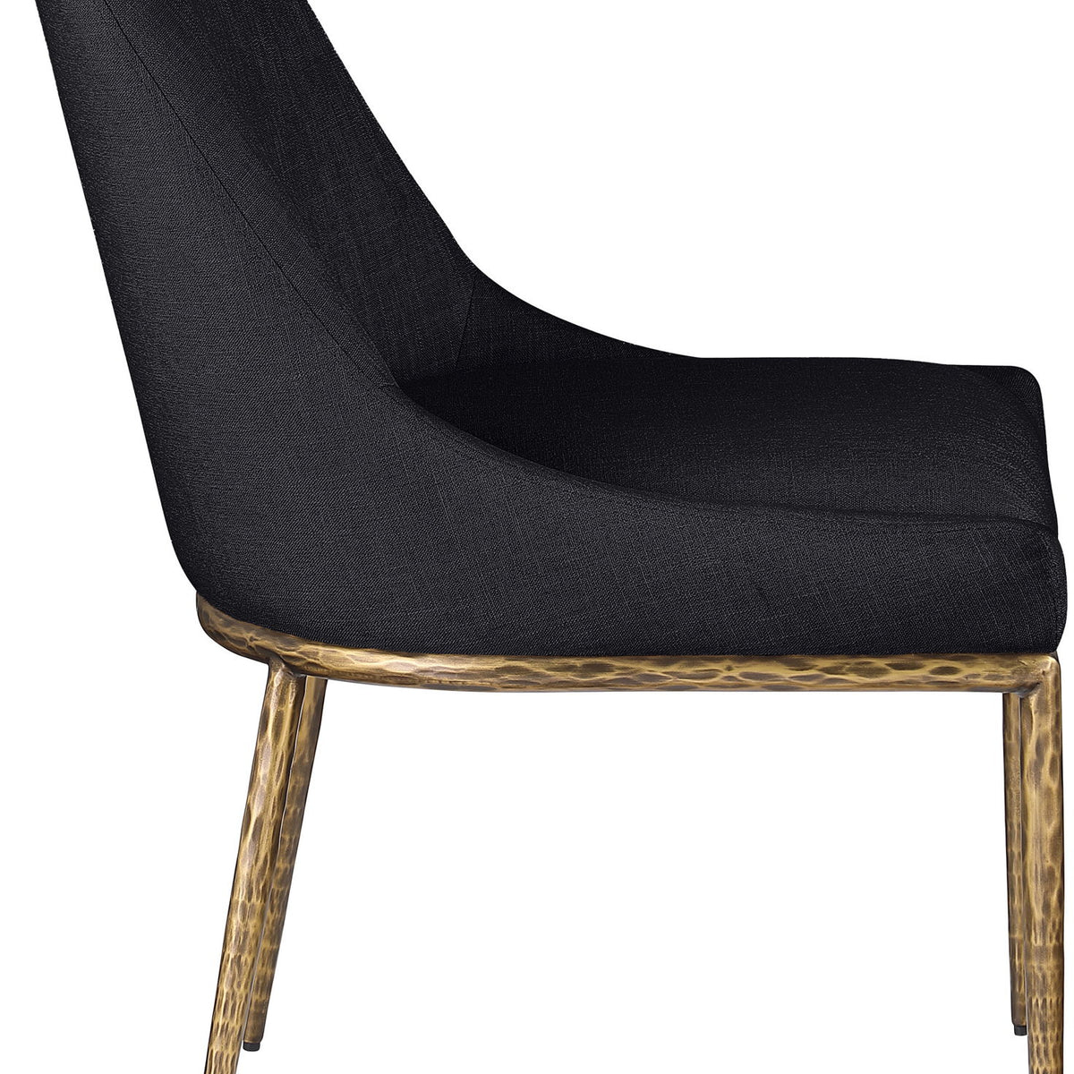 Ferro - Upholstered Dining Side Chair With Brushed Gold Legs