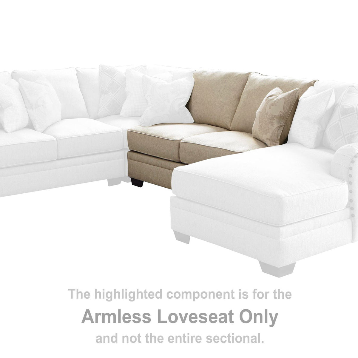 Luxora - Armless Loveseat - Bisque