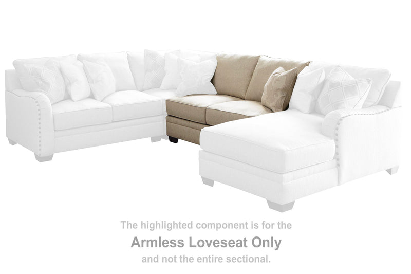 Luxora - Armless Loveseat - Bisque