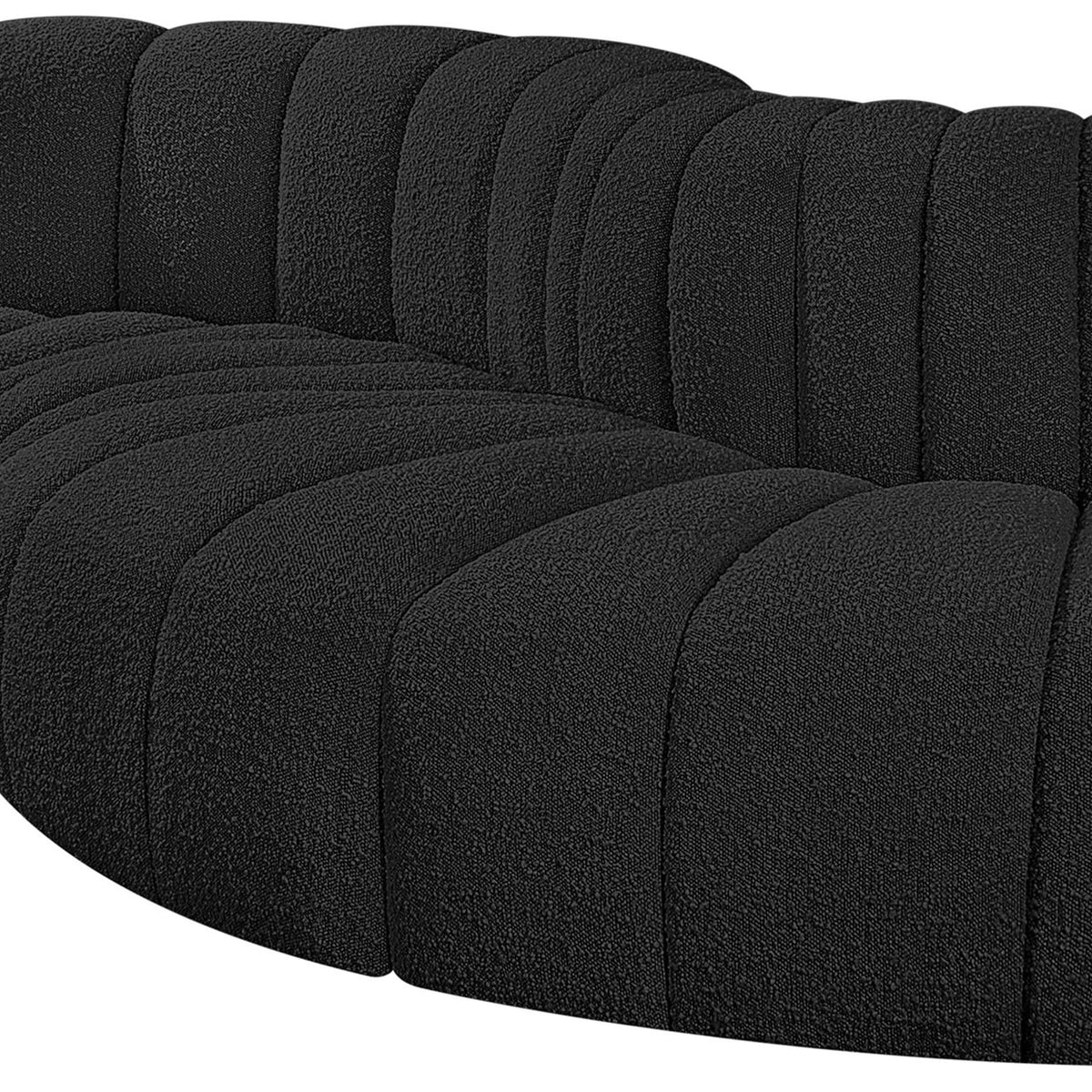 Arc - Boucle Fabric 4 Piece L-Shaped Modular Sofa