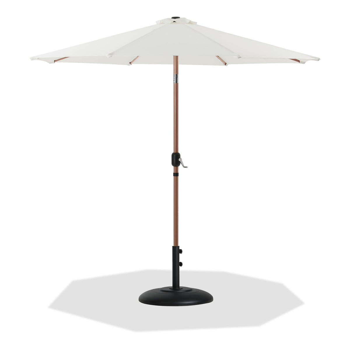Fiji - Aluminum Patio Umbrella With Round Black And Teak Base