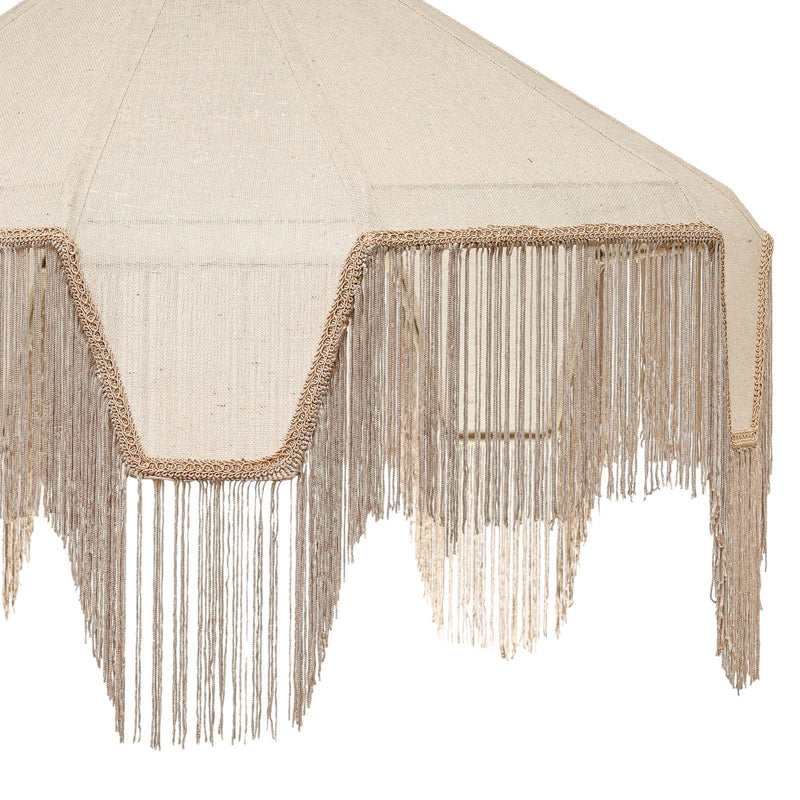 Buchanan - Fabric Fringed Angled Pendant Light - Natural