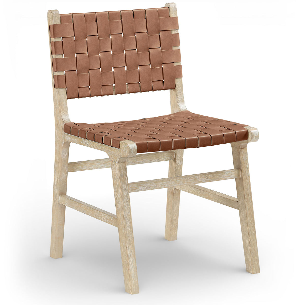 Entwine - Vegan Leather Upholstered Dining Chair - Painted Natural