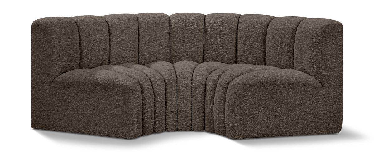 Arc - Boucle Fabric 3 Piece Modular U-Shaped Sofa