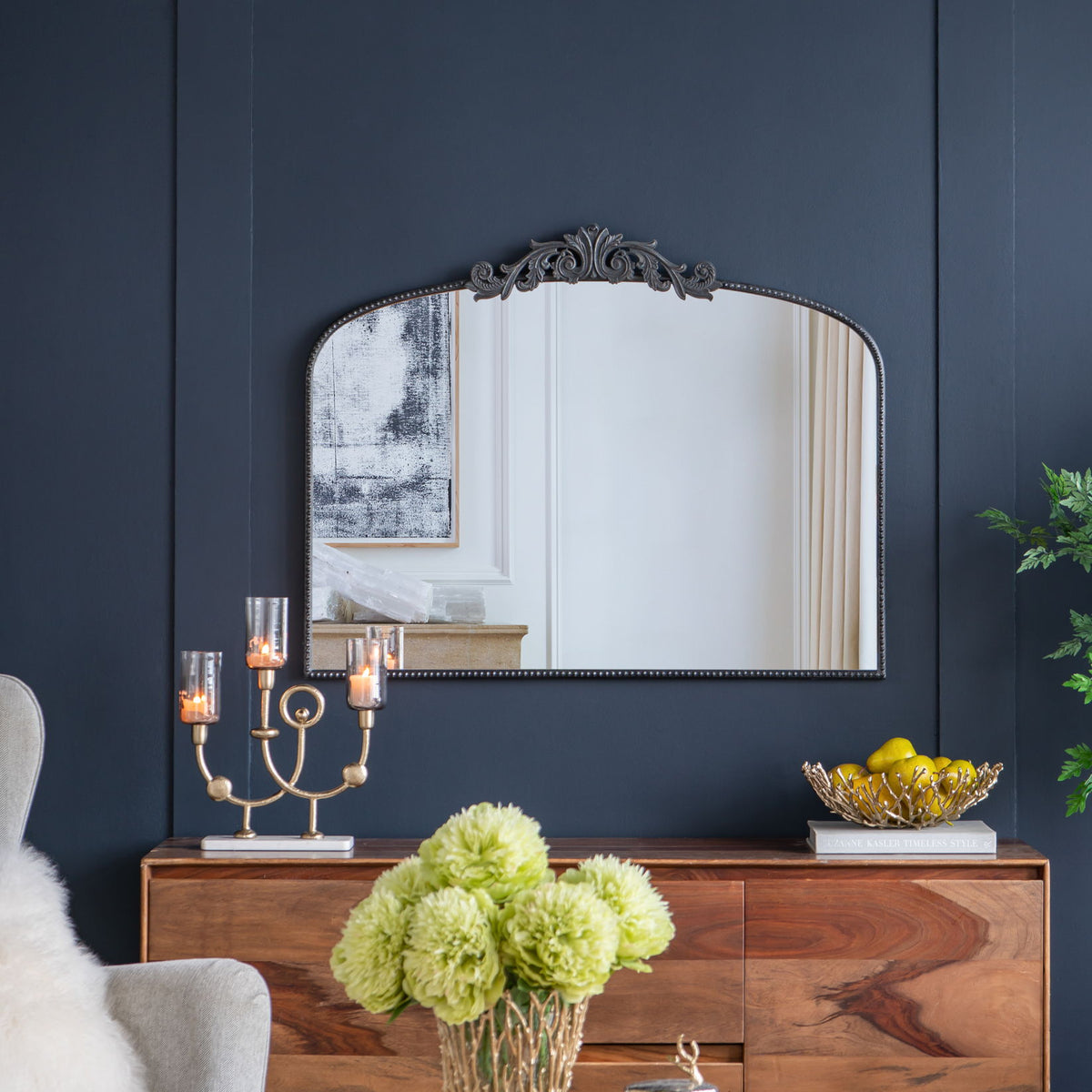 Arch Mirror, Baroque Inspired Wall Decor For Bathroom, Bedroom, Living Room