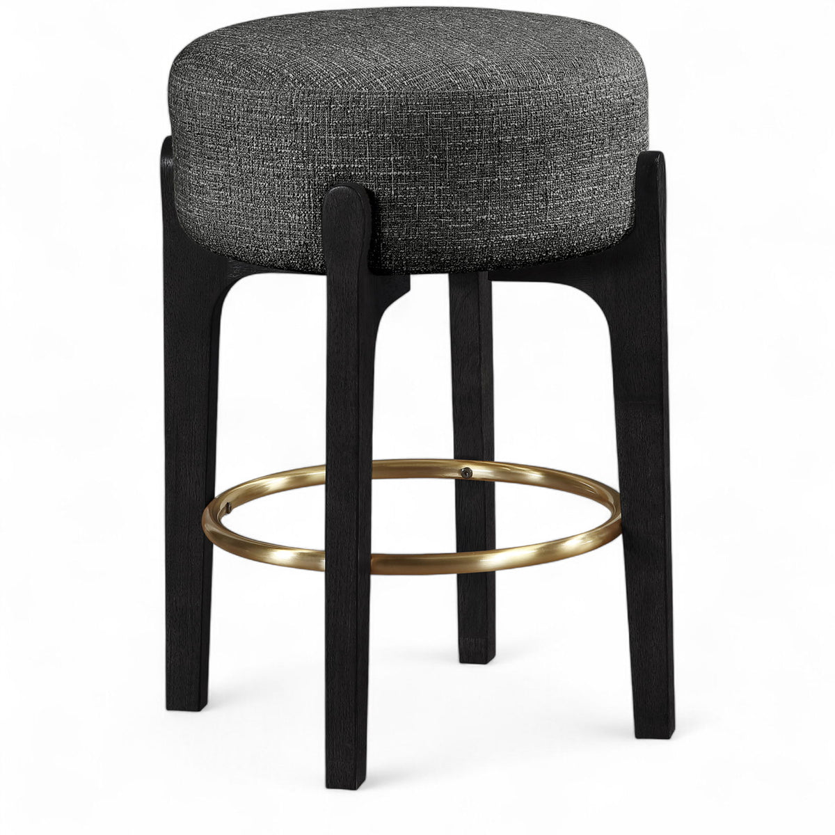 Torino - Backless Counter Stool With Brushed Black Base (Set of 2)