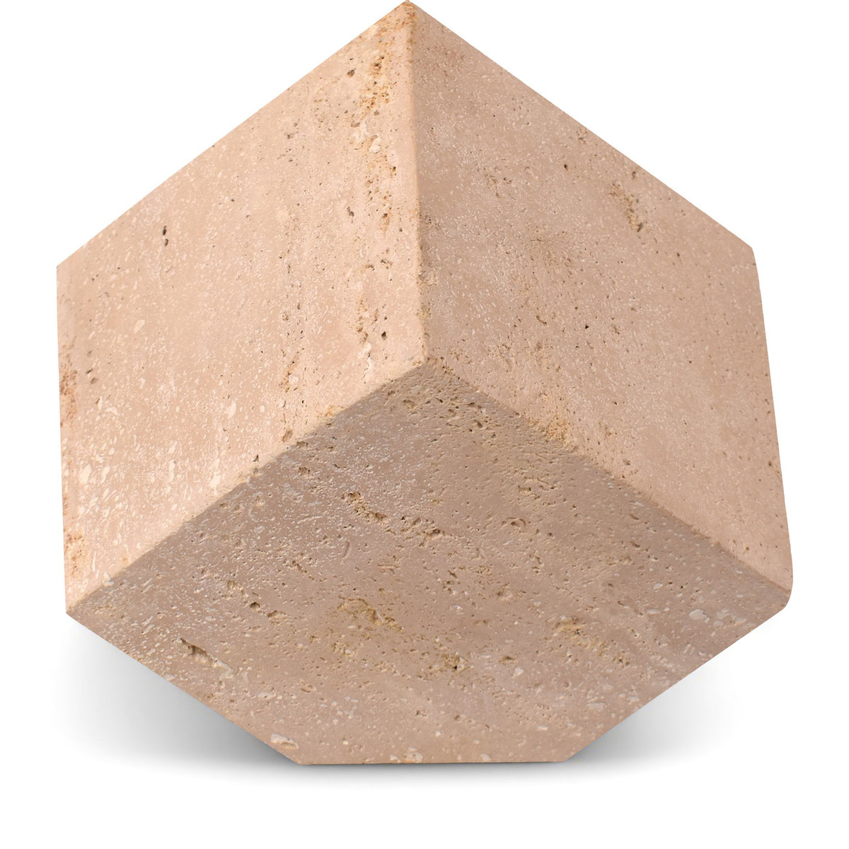 Block - Travertine Decorative Cube - Natural