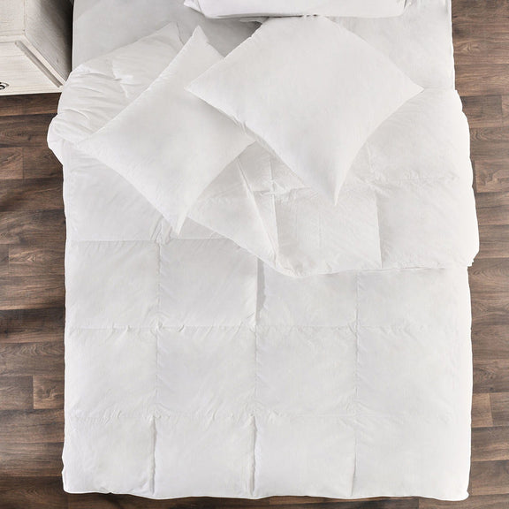White goose down sham insert, crinkled folded bedding
