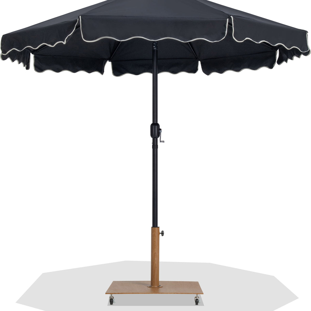 Amalfi - Aluminum Patio Umbrella - Light Brown Base / Black Pole