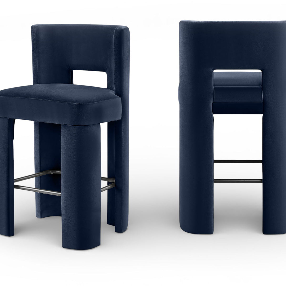 Zuno - Velvet Performance Fabric Upholstered Bar Stool (Set of 2)