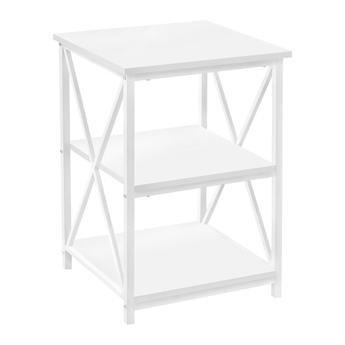 3 Tier Accent Table, Side Marble Look Contemporary & Modern
