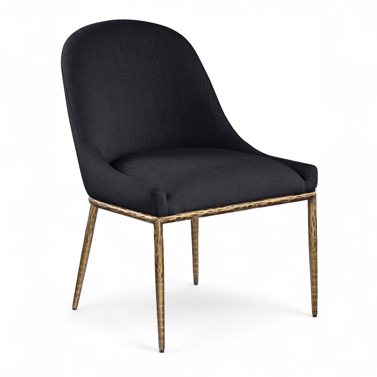 Ferro - Upholstered Dining Side Chair With Brushed Gold Legs