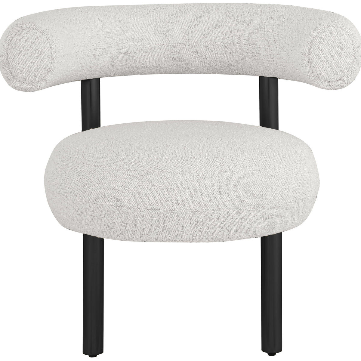 Bordeaux - Boucle Fabric Accent Chair With Black Legs