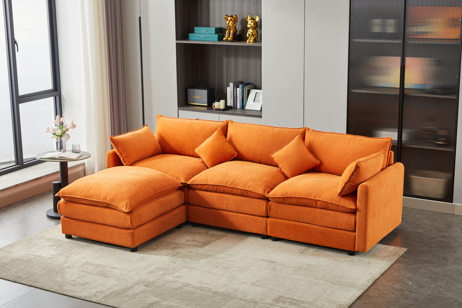 Modular Sectional Sofa, 3-Seater Sofa, Modern L-Shaped Sofa for Living Room Bedroom Apartment