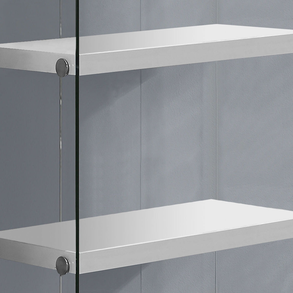 Bookshelf, Bookcase, Etagere, 5 Tier, Glossy Clear Tempered Glass - White
