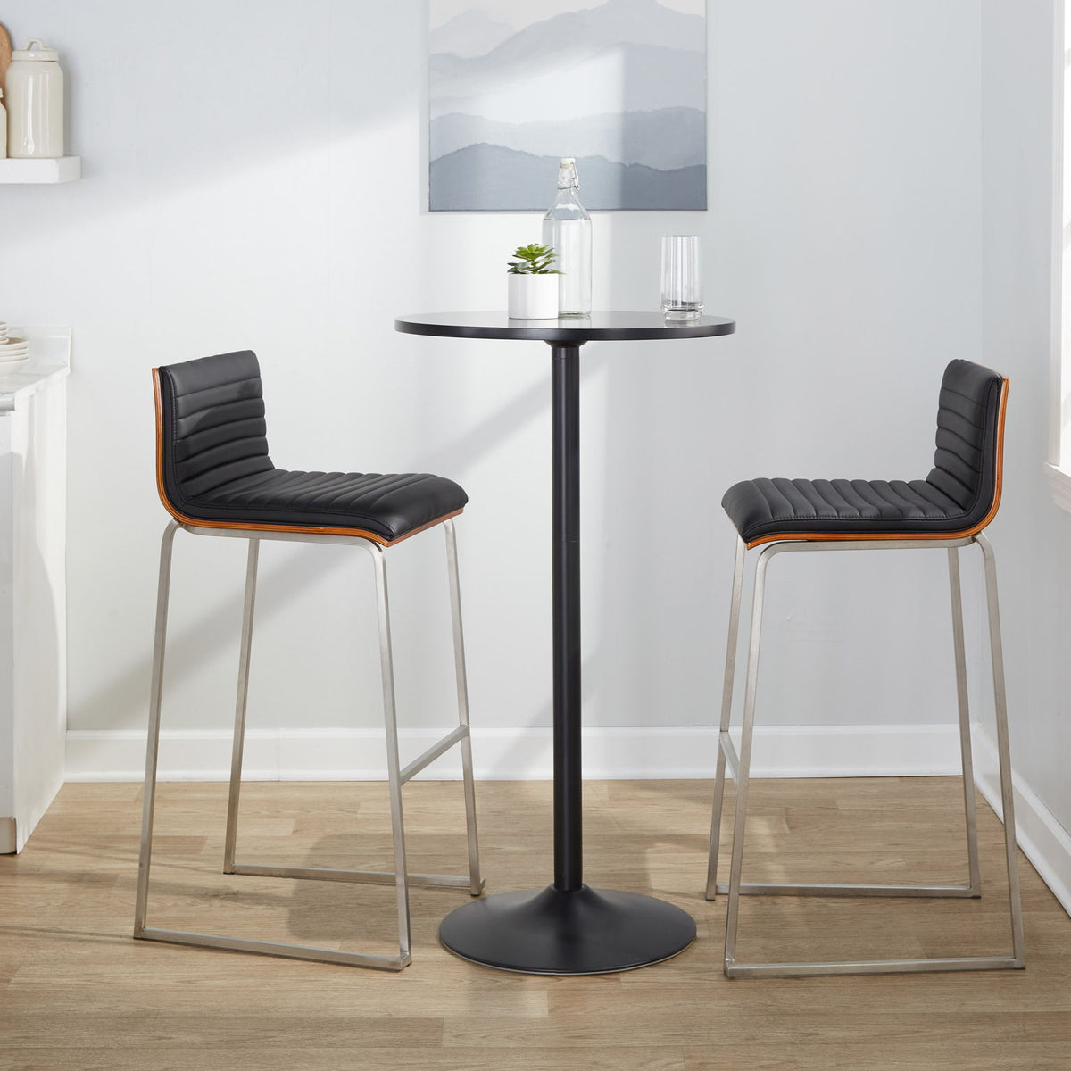 Mason Mara - Contemporary Fixed Height Barstool (Set of 2)