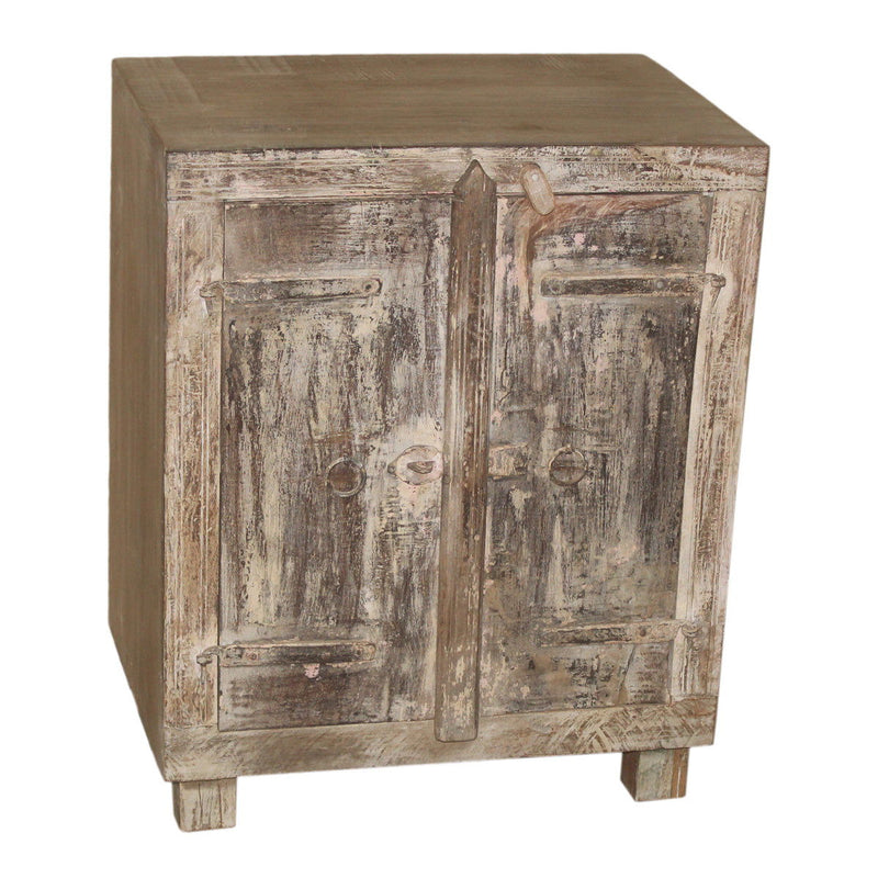 Wood Double Door Bedside - Light Brown