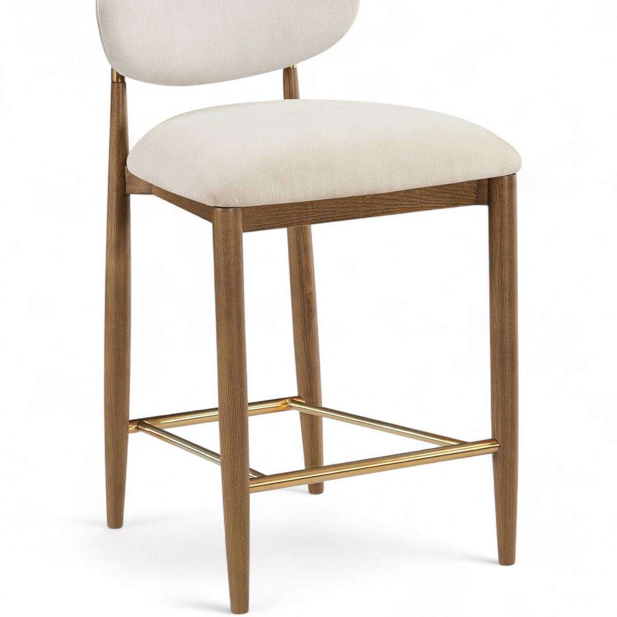Riccio - Fabric Stool - Walnut Frame