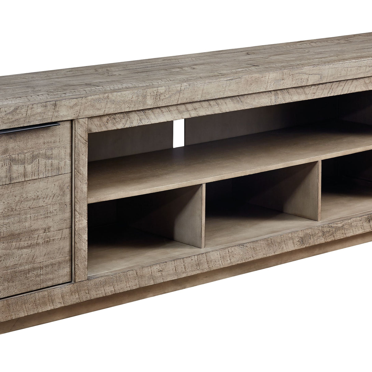 Krystanza - XL TV Stand w/Fireplace Option - Weathered Gray