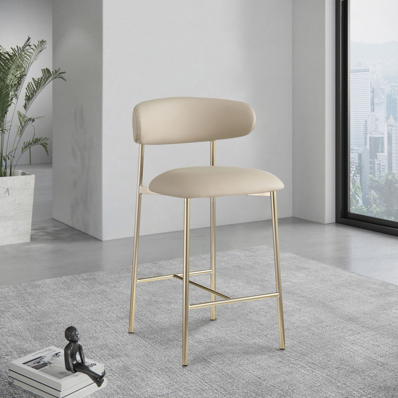 Lupita - Counter Stool With Brushed Gold Frame (Set of 2)