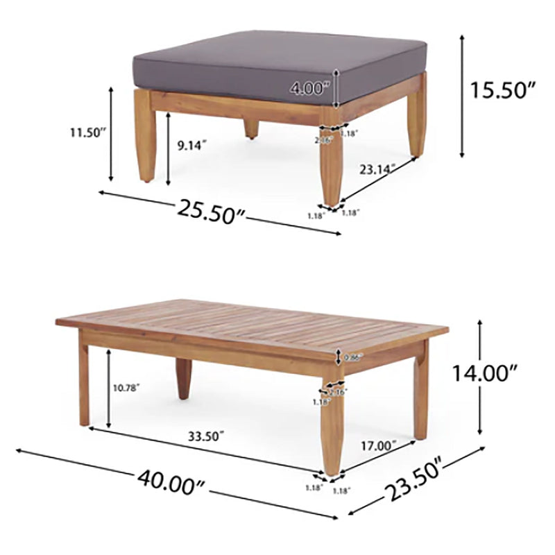 Urbanek - Acacia Wood Outdoor Conversation Set - Teak