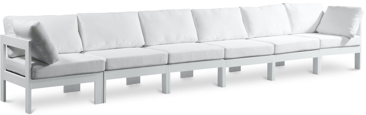 Nizuc - Outdoor Patio 6 Seat Modular Sofa With White Frame