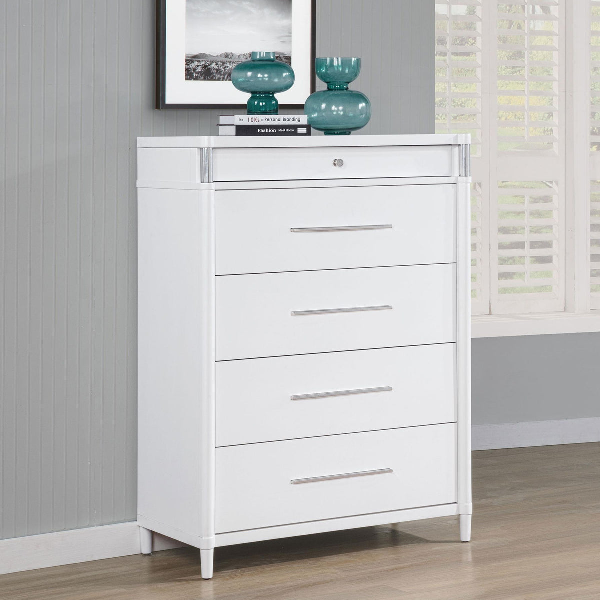 Gracemont 5-drawer Bedroom Chest of Drawers White