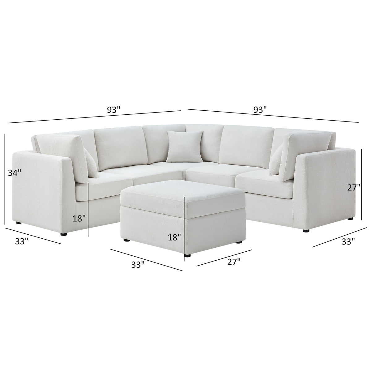Chauncy - Sectional With Storage Ottoman