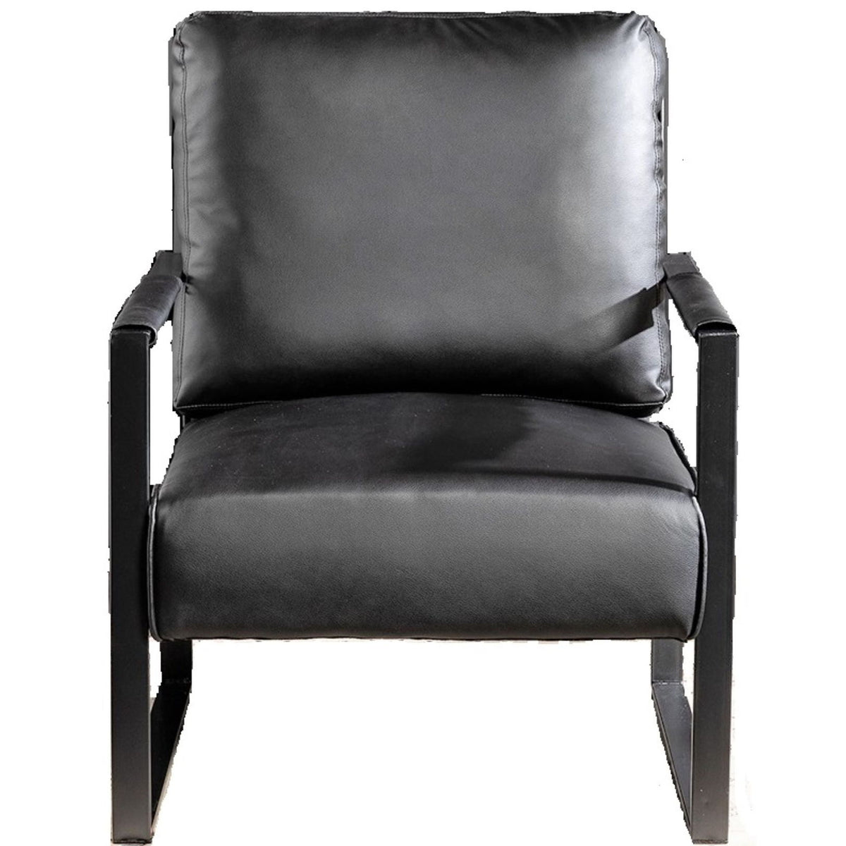 Classic Mid Century Modern Accent Chair With Durable Square Metal Frame, Armchair
