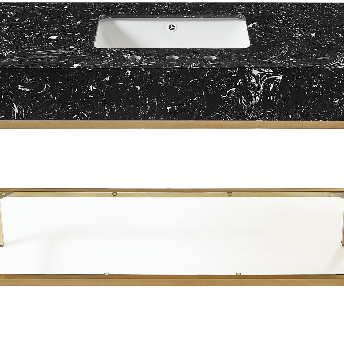 Marmo - Engineered Marble Bathroom Vanity With Gold Base