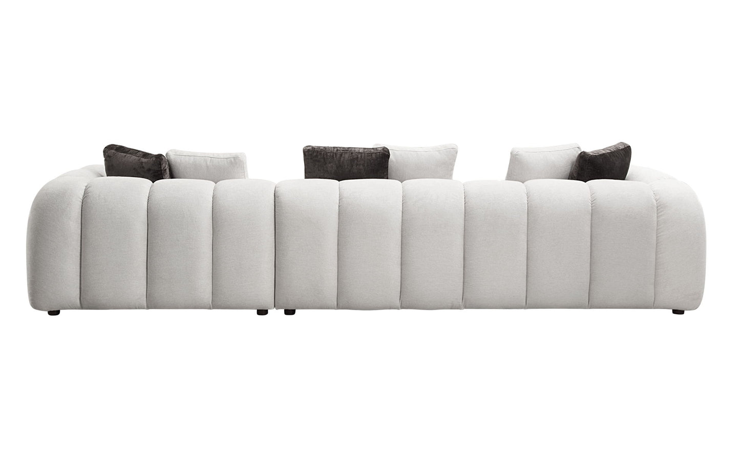 Manilla - Sectional Sofa With 8 Pillows - Ivory White