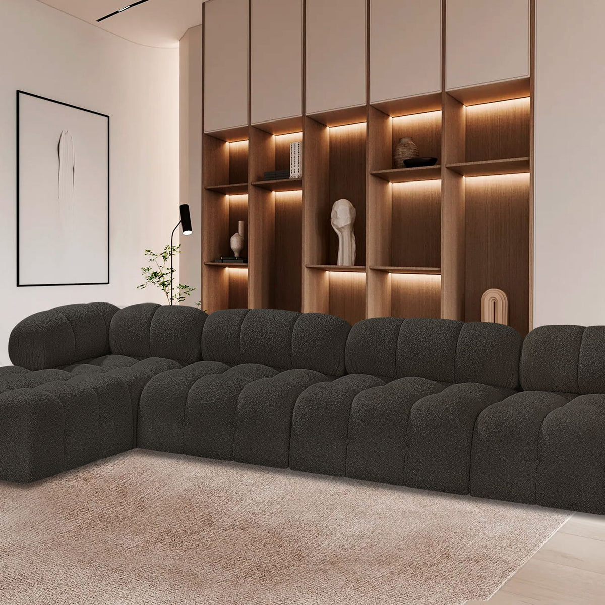 Ames - 5 Piece Fabric Modular Sectional