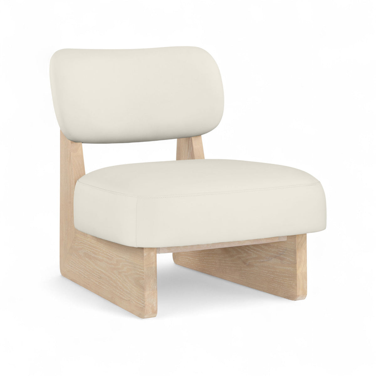 Vetra - Vegan Leather Upholstered Accent Chair With Natural Base