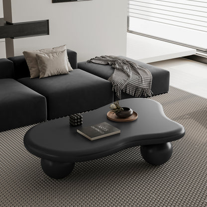 Cloud-Shaped Coffee Table Sphere Legs Black 47-inch